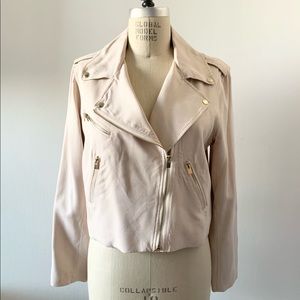 CLUB MONACO Motorcycle Jacket Light Pink Size L
